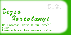 dezso hortolanyi business card